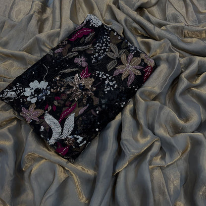 Fluid Tissue Silk Plain Work Saree