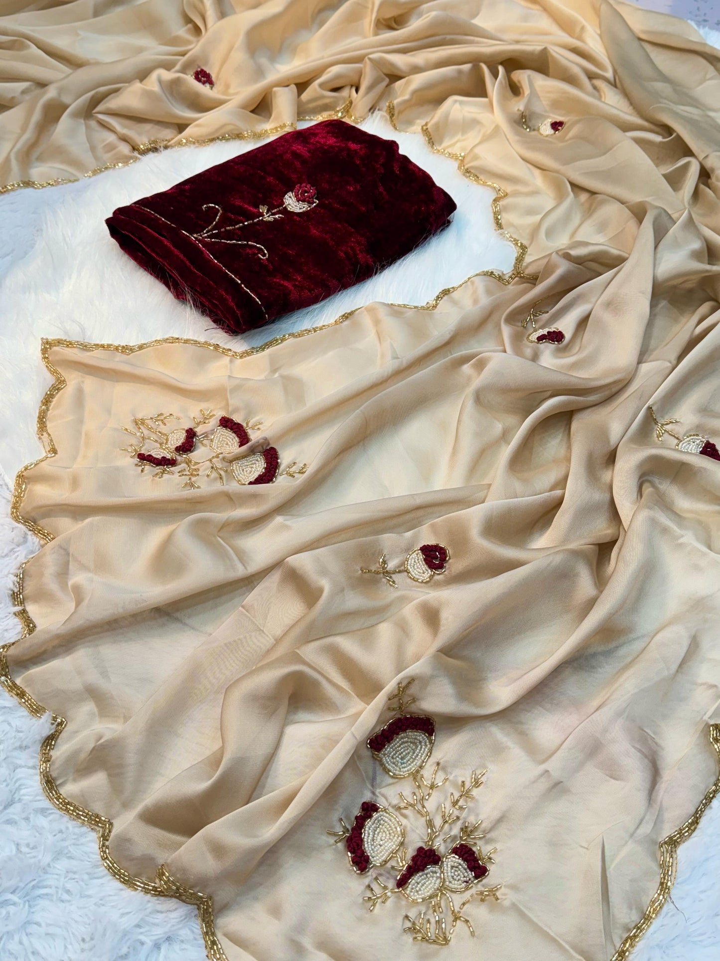 Soft rangoli silk Beautiful handwork Saree