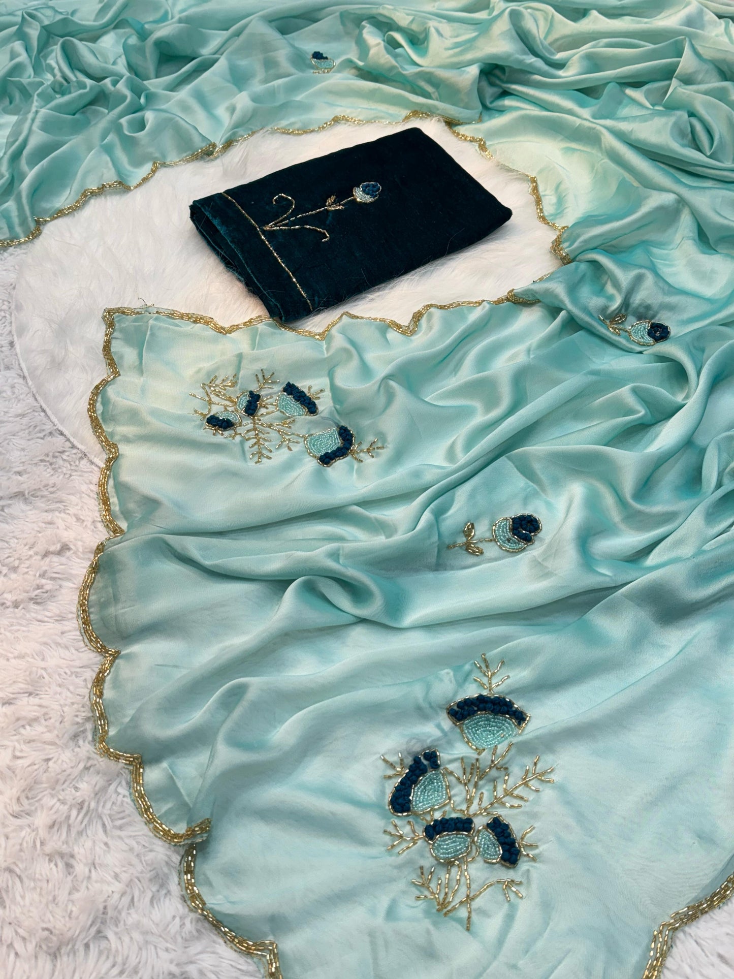 Soft rangoli silk Beautiful handwork Saree