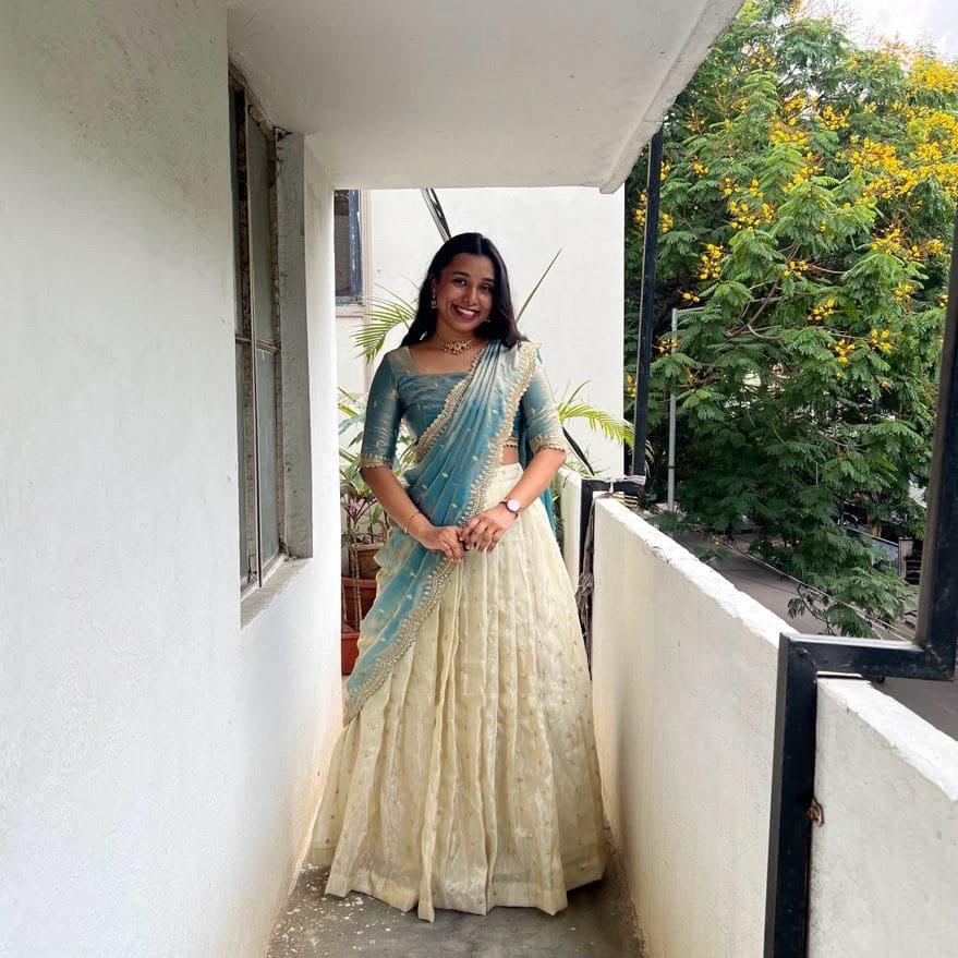 SOUTH STYLE SPECIAL VISCOS ZARI TISSUE SILK LEHENGA CHOLI