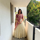 SOUTH STYLE SPECIAL VISCOS ZARI TISSUE SILK LEHENGA CHOLI