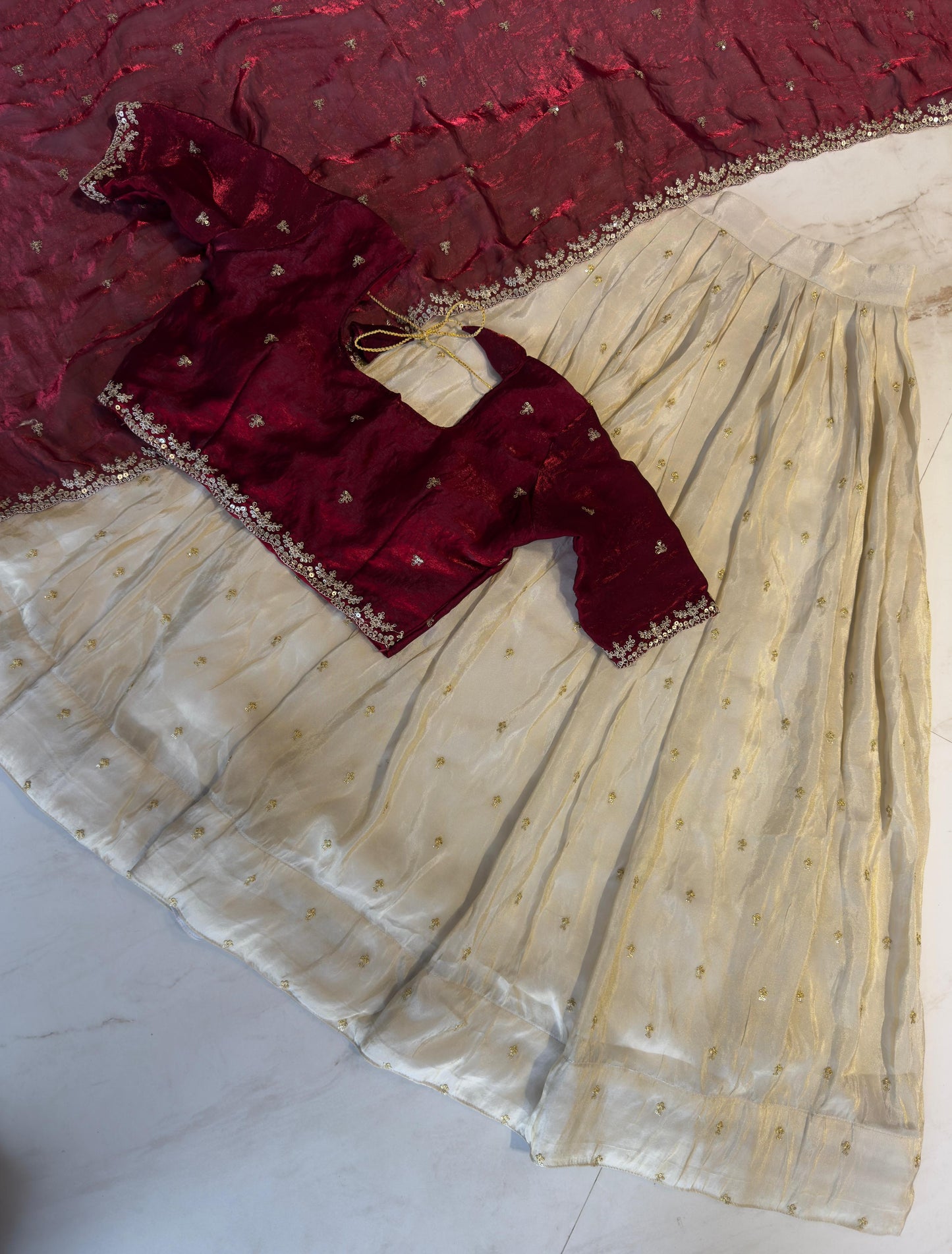 SOUTH STYLE SPECIAL VISCOS ZARI TISSUE SILK LEHENGA CHOLI