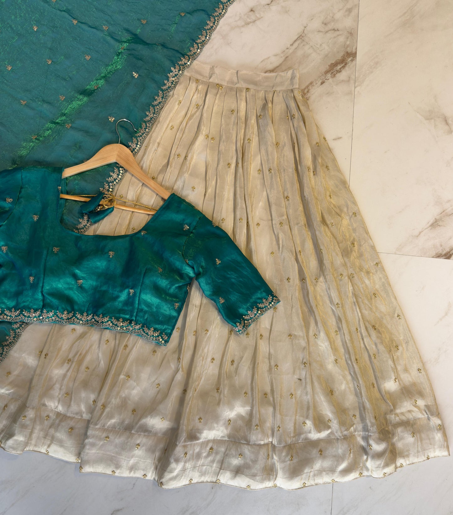 SOUTH STYLE SPECIAL VISCOS ZARI TISSUE SILK LEHENGA CHOLI