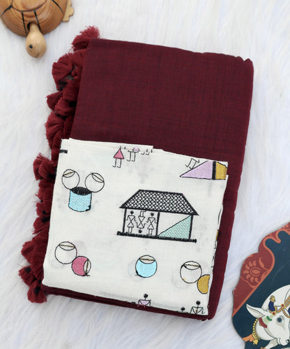 Khadi Cotton Colourful Saree With Designer Printed Blouse