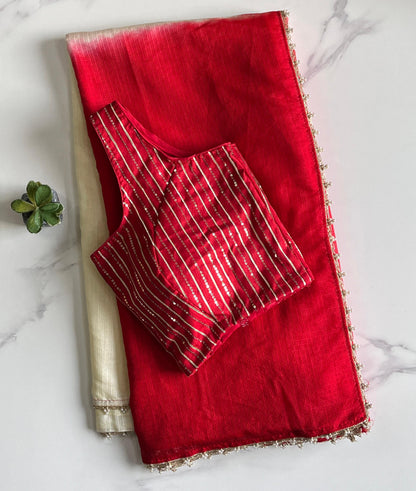Viscos Kota Doriya Pearl Lace Work Saree