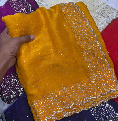 Space Silk With Jarkhan Work Saree