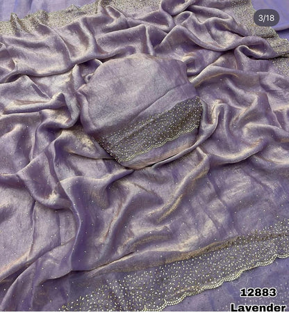 Space Silk With Jarkhan Work Saree