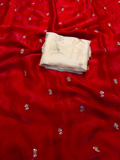 SOFT FANDY SILK SAREE WITH DUAL SHADE