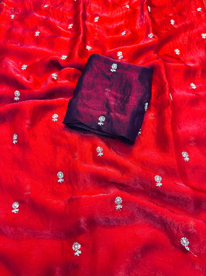 SOFT FANDY SILK SAREE WITH DUAL SHADE