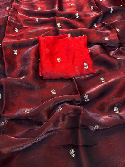 SOFT FANDY SILK SAREE WITH DUAL SHADE
