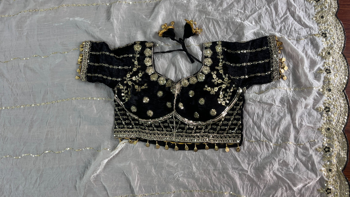 Fandy Silk With Embroidery Coding Work Saree