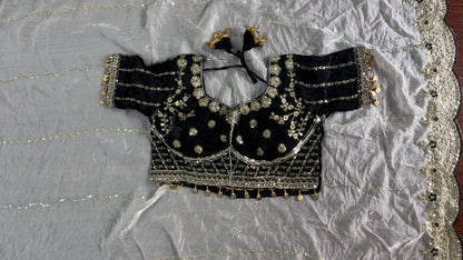 Fandy Silk With Embroidery Coding Work Saree