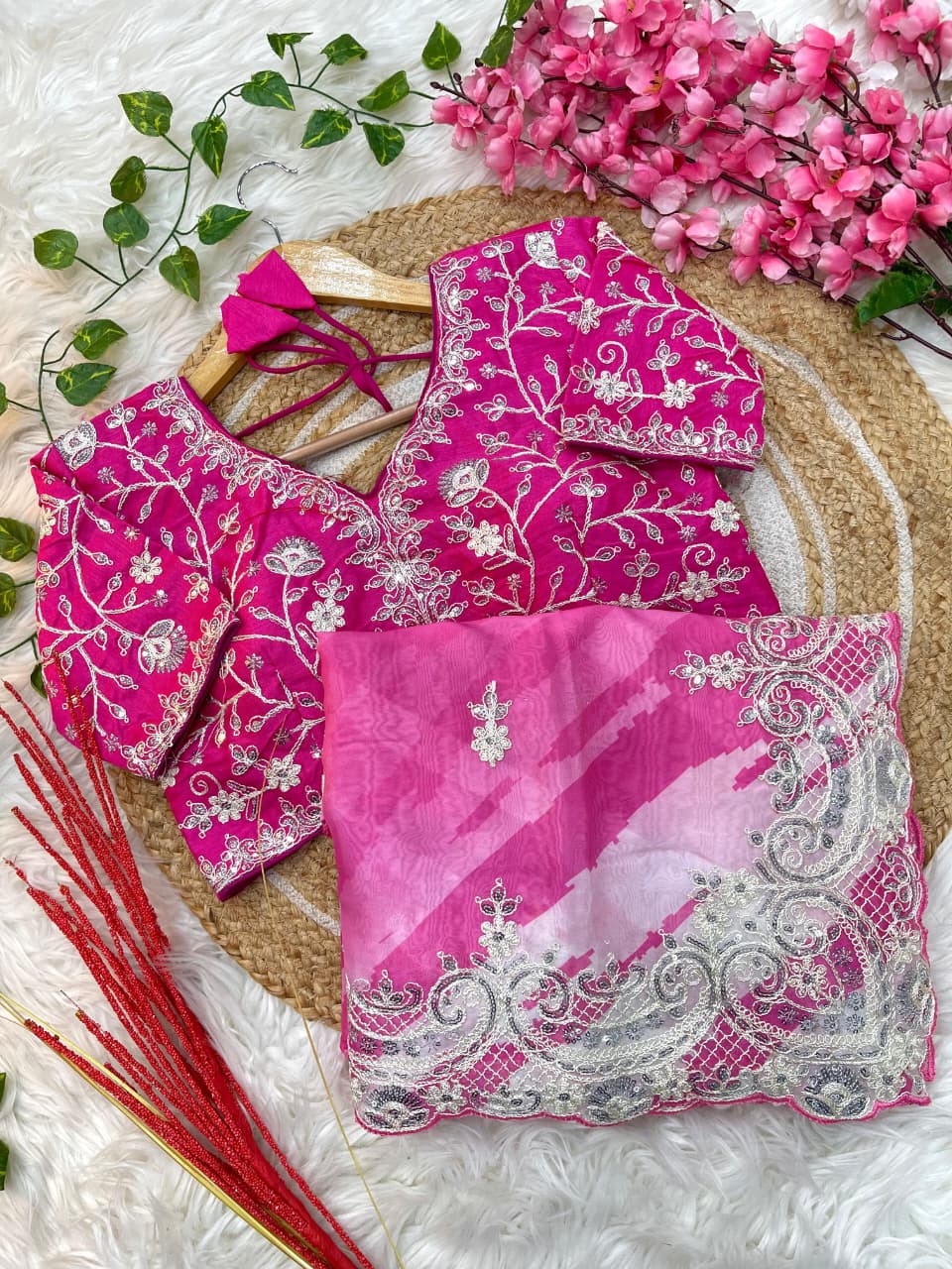Pure Soft Rangoli Silk With Digital Print Work Saree