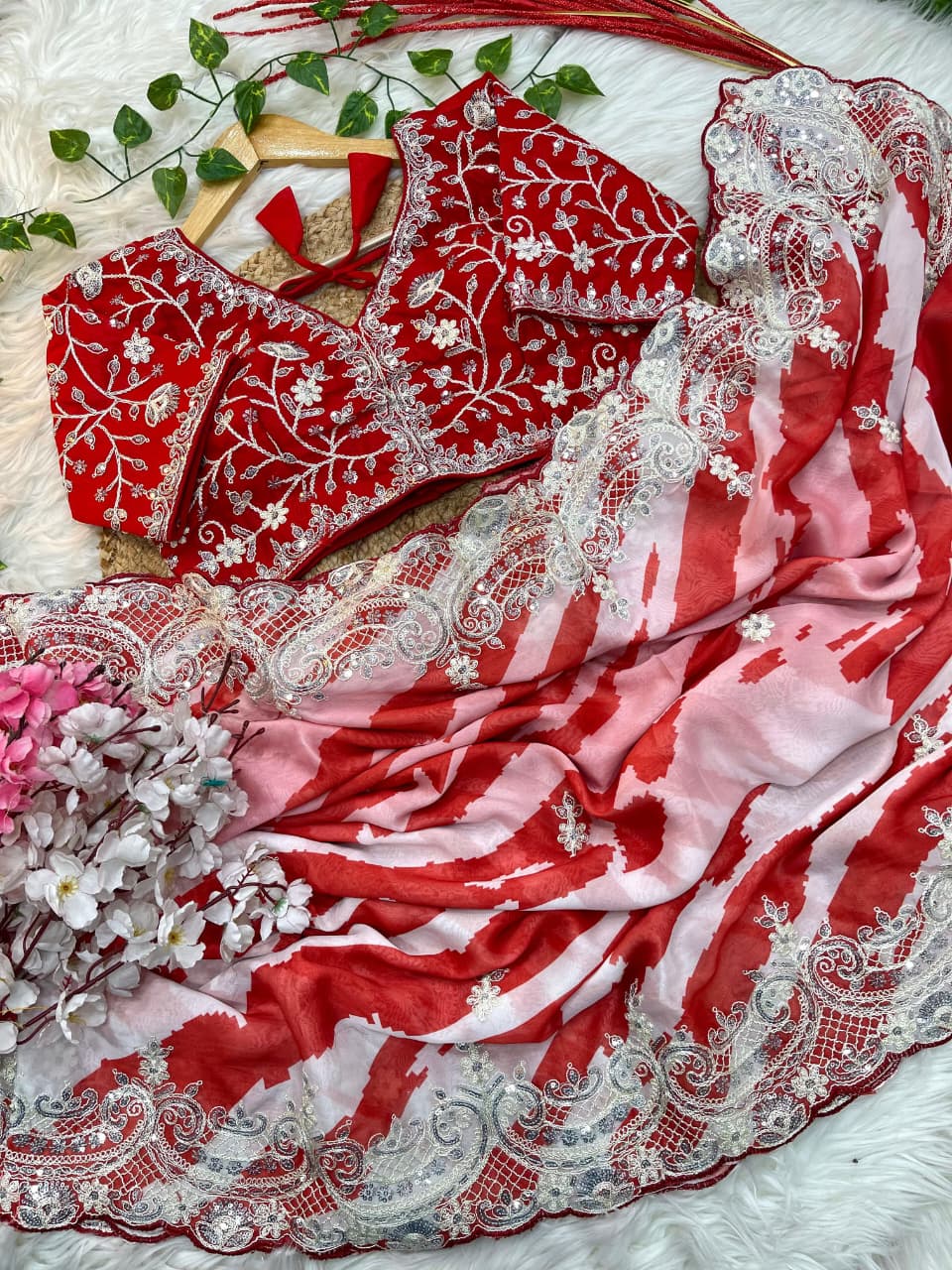 Pure Soft Rangoli Silk With Digital Print Work Saree