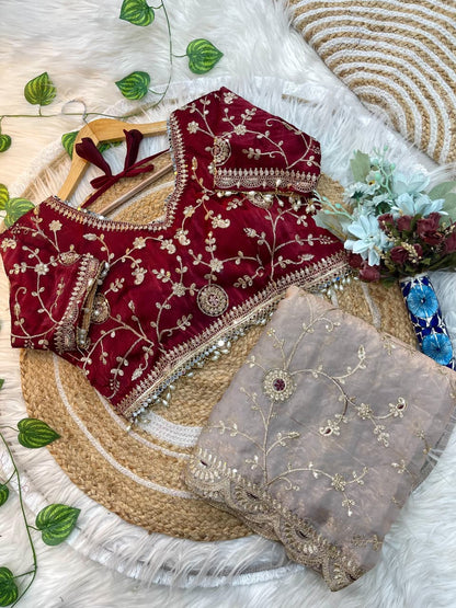 Soft Elegent With Rich Look With Embroidery Work Saree