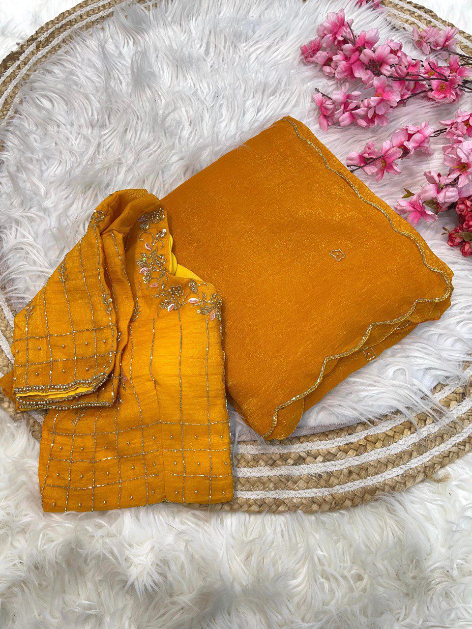 Soft Crunchy Silk With Hand Work Saree