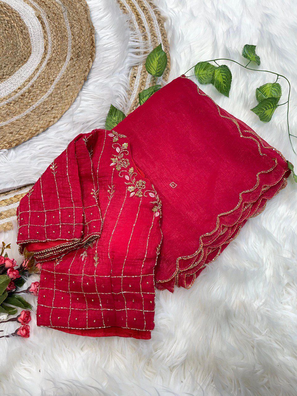 Soft Crunchy Silk With Hand Work Saree