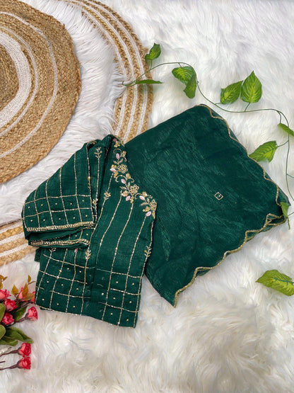 Soft Crunchy Silk With Hand Work Saree