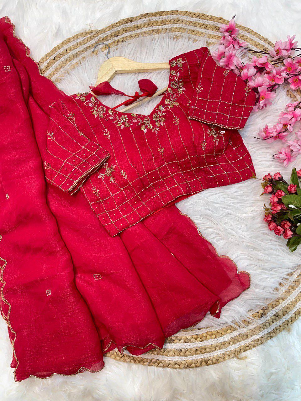 Soft Crunchy Silk With Hand Work Saree