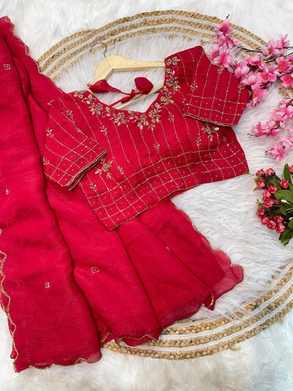 Soft Crunchy Silk With Hand Work Saree