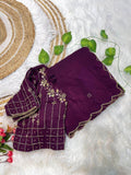 Soft Crunchy Silk With Hand Work Saree