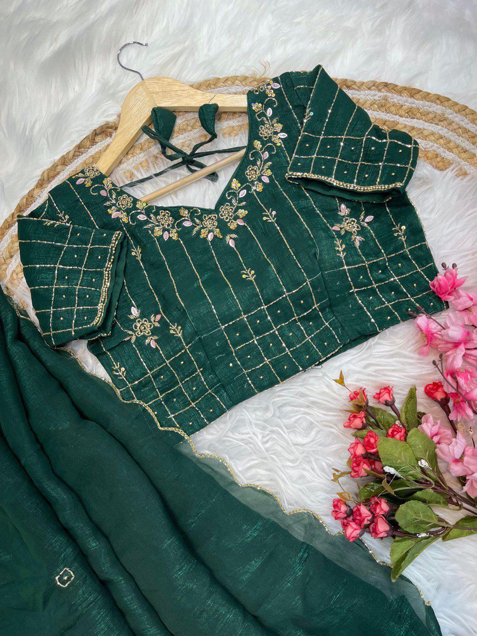 Soft Crunchy Silk With Hand Work Saree