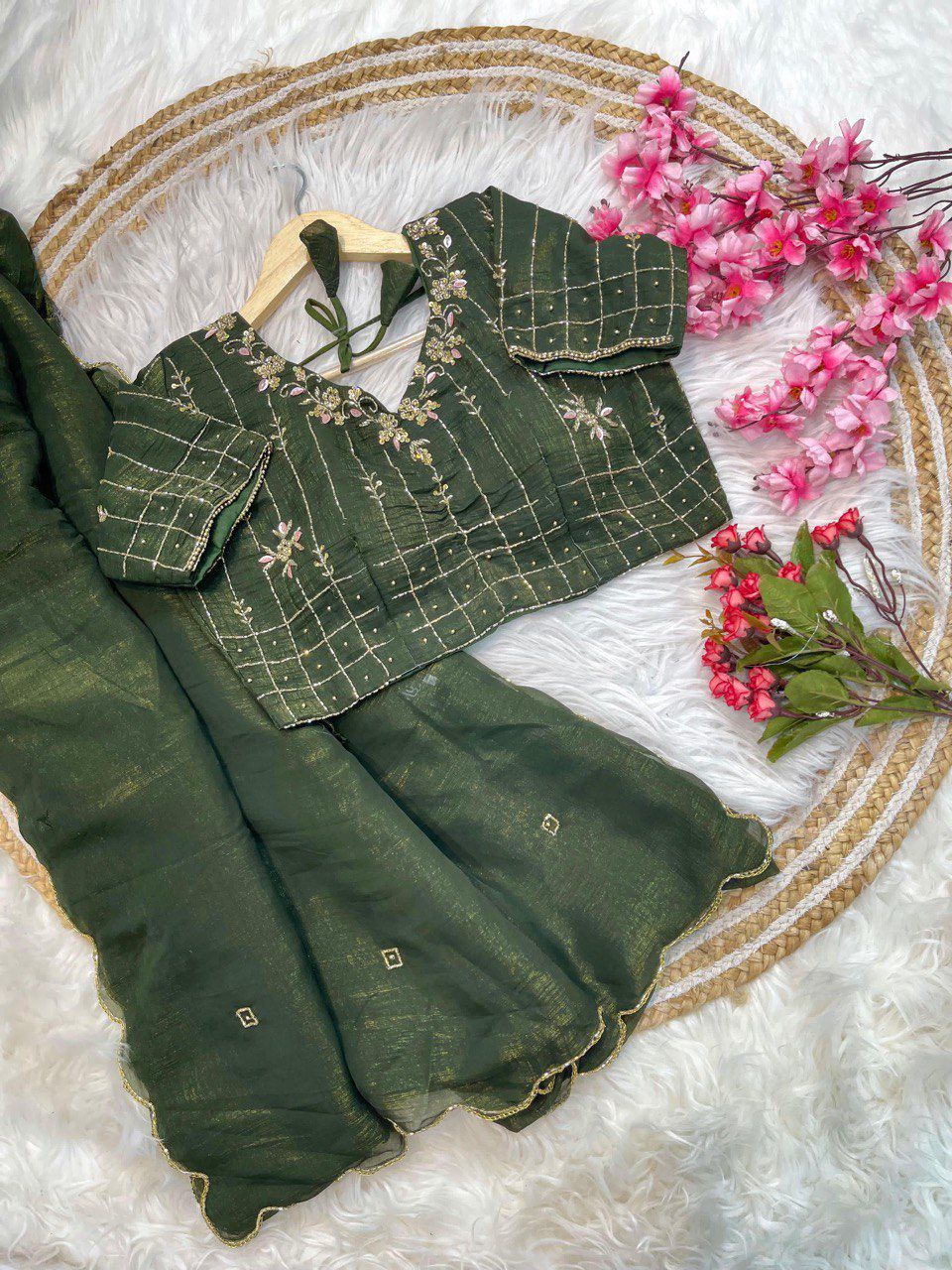 Soft Crunchy Silk With Hand Work Saree