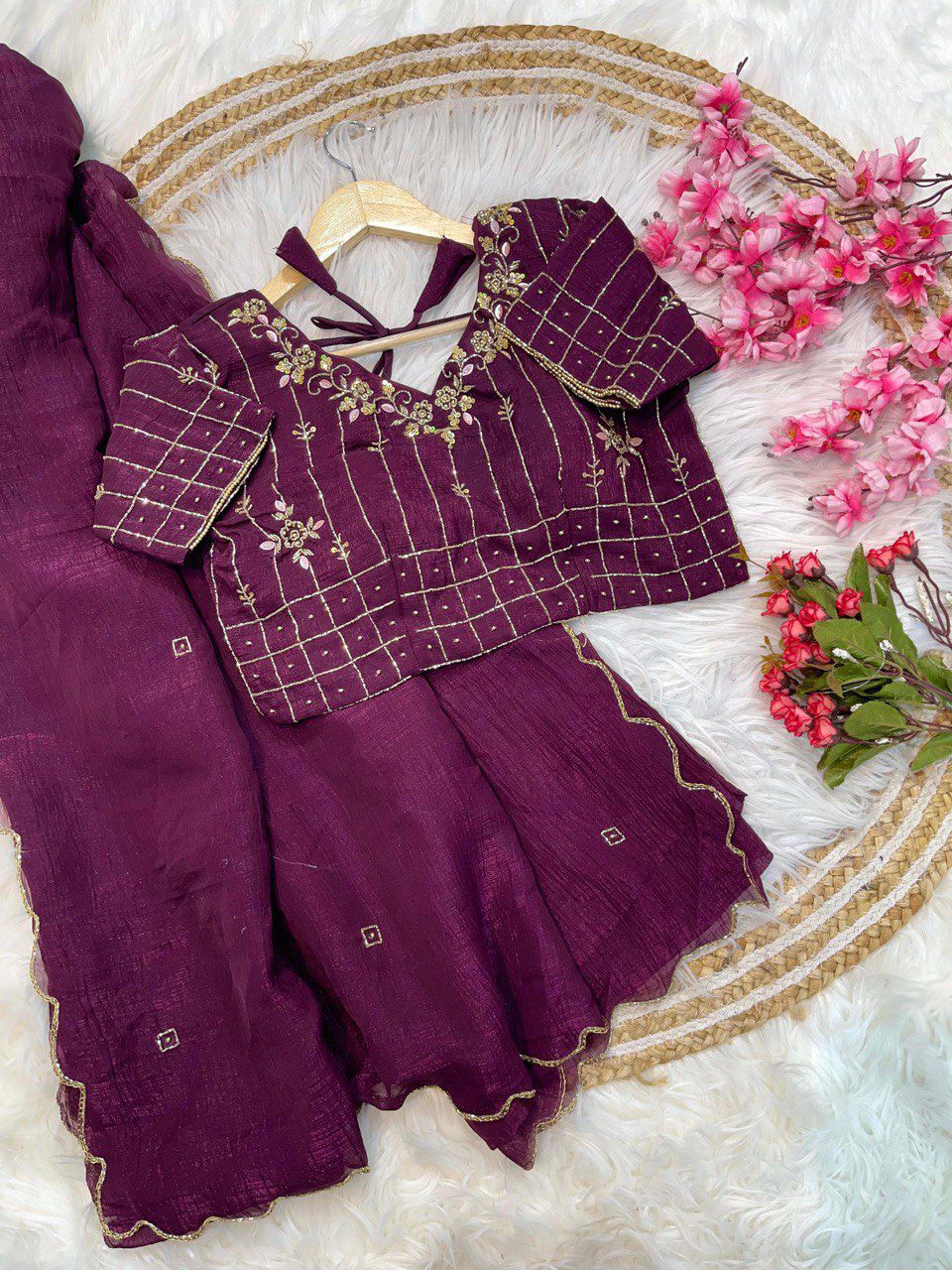 Soft Crunchy Silk With Hand Work Saree