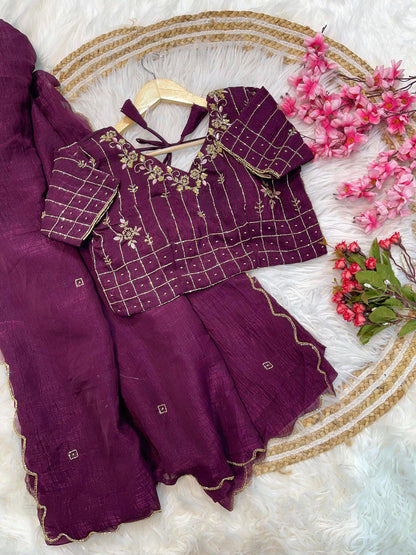 Soft Crunchy Silk With Hand Work Saree