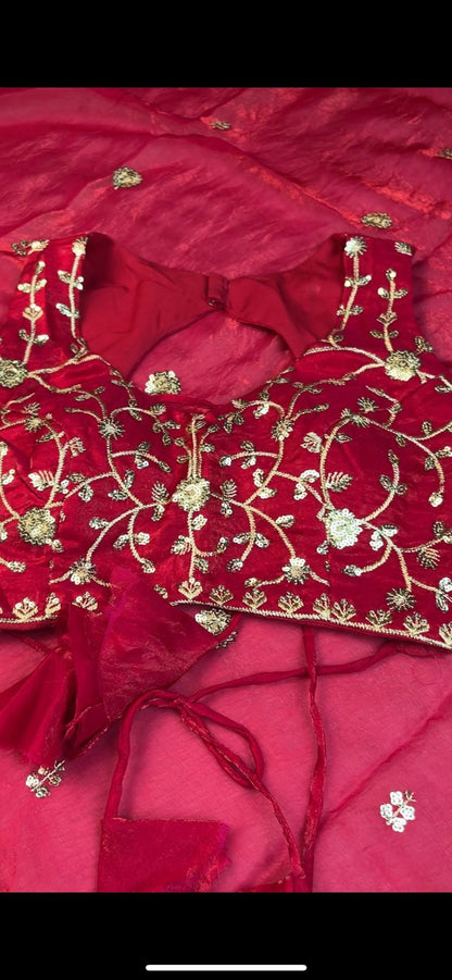 Rani Pink Color With Fandy Silk With Sequience Work Saree