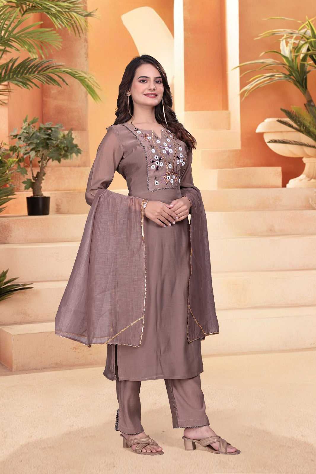 Beautifull Malchanderi Mirror Hand Work Top Bottom
