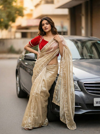 Stylish Women's Soft Zimmy Choo Fandy Silk Saree