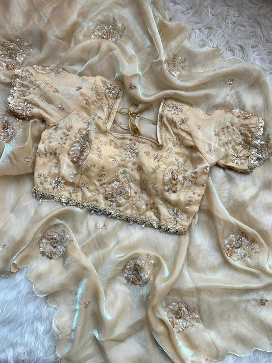 Space Silk With Embroidery Work Saree