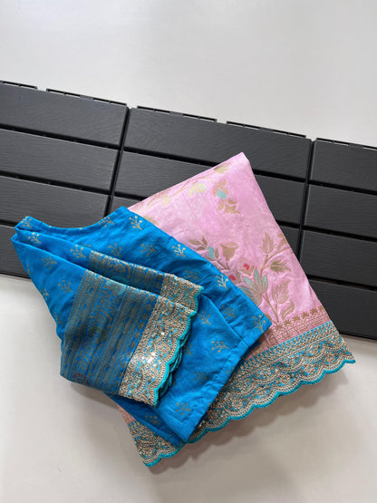 Beautifull Dolla Silk With Meenakari Zari Work Saree