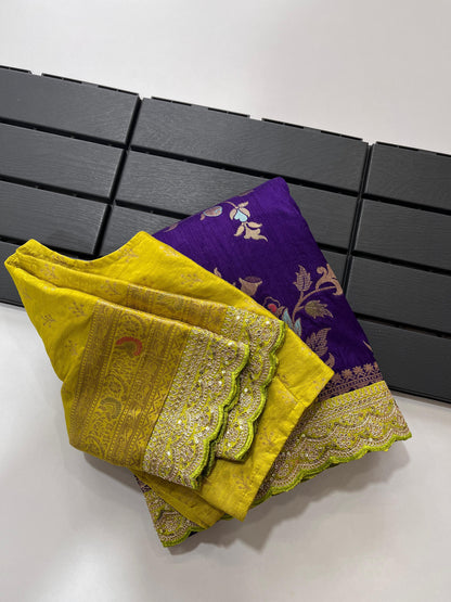 Beautifull Dolla Silk With Meenakari Zari Work Saree