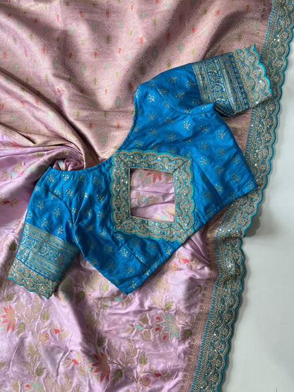Beautifull Dolla Silk With Meenakari Zari Work Saree