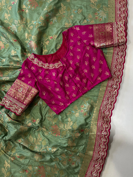 Beautifull Dolla Silk With Meenakari Zari Work Saree