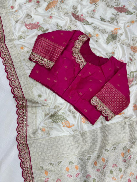 Beautifull Dollla Silk With COding Embroidery Work Saree