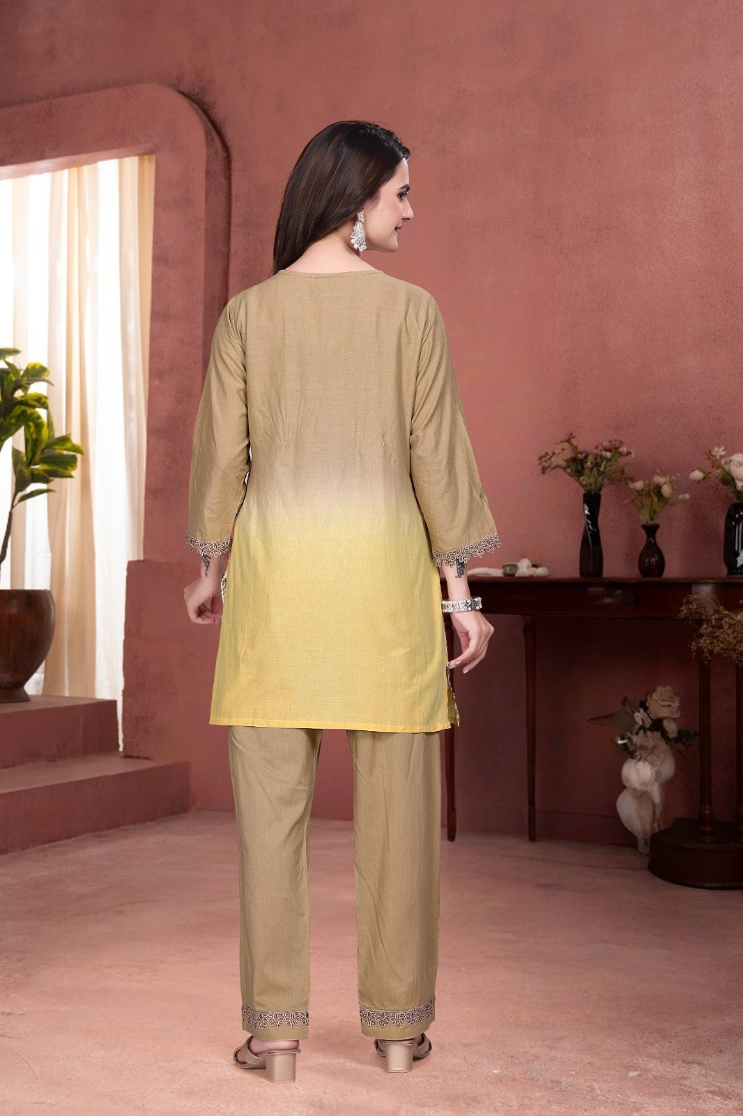 Beautifull Pure Shiffli Cotton With shiffli Work CO-ordset