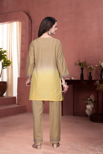 Beautifull Pure Shiffli Cotton With shiffli Work CO-ordset
