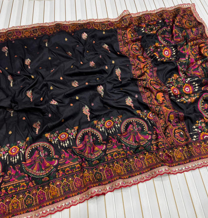 Beautifull Weadding Special Rajwadi Silk With Thread Woven Work Saree