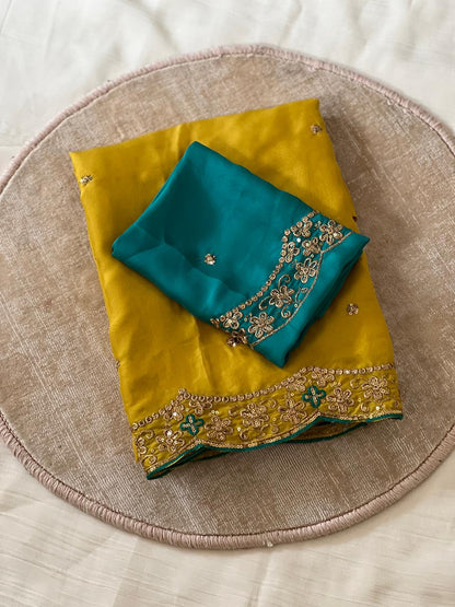Beautifull Heavy Rangoli Silk With Fancy Embroidery Work Saree