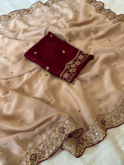 Beautifull Heavy Rangoli Silk With Fancy Embroidery Work Saree