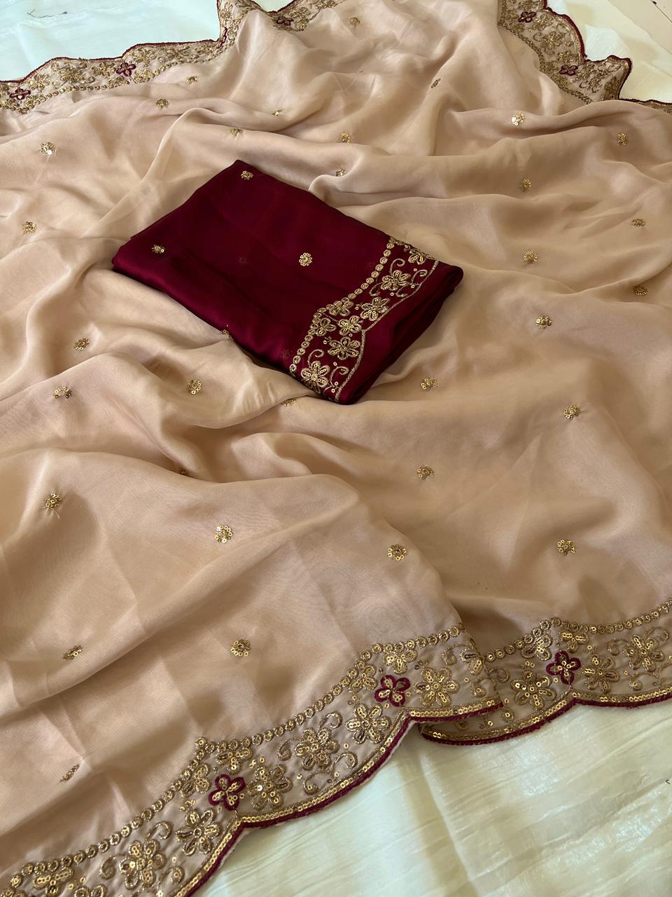 Beautifull Heavy Rangoli Silk With Fancy Embroidery Work Saree