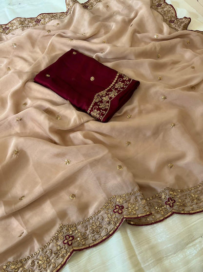 Beautifull Heavy Rangoli Silk With Fancy Embroidery Work Saree