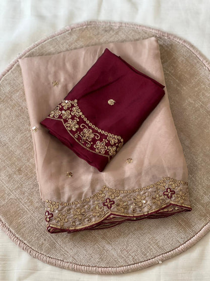 Beautifull Heavy Rangoli Silk With Fancy Embroidery Work Saree