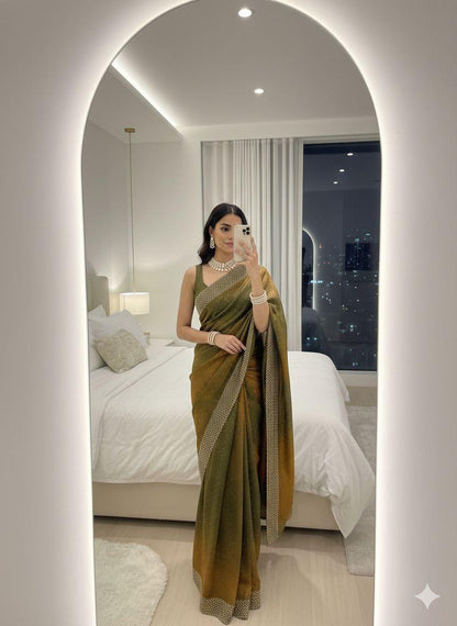 Beautifull Fendy Sartin With Hand Jharkhand Work Saree