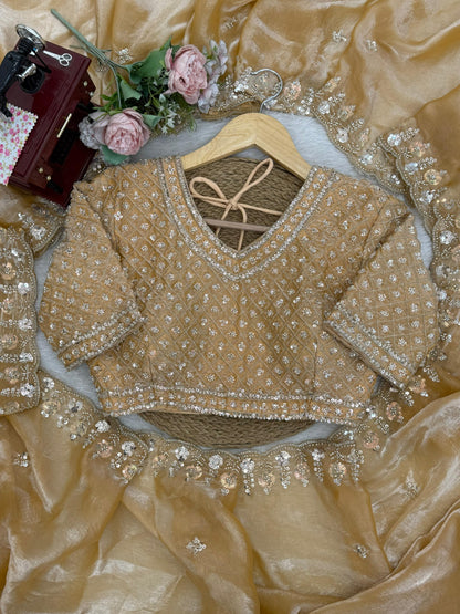 Beautifull Fendy Silk With Thread & Sequience Work Saree