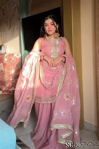 Embroidery Sequence Work With Mirror Work top sharara