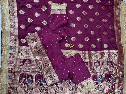 Designer Pure HO Silk With Jacquard Weaving & Cutdana Handwork Saree